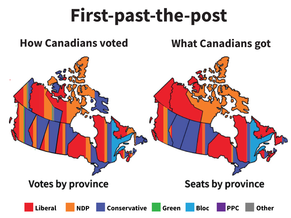 map of how Canada voted 2021