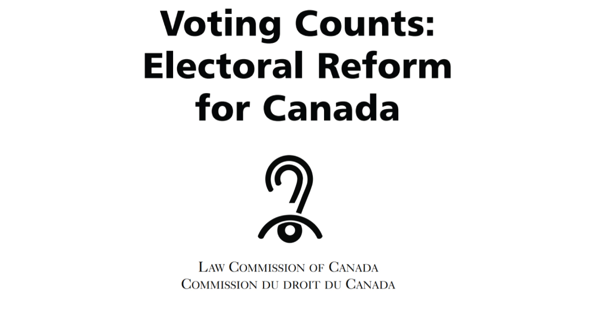 Law Commission of Canada report cover 2004 for proportional representation