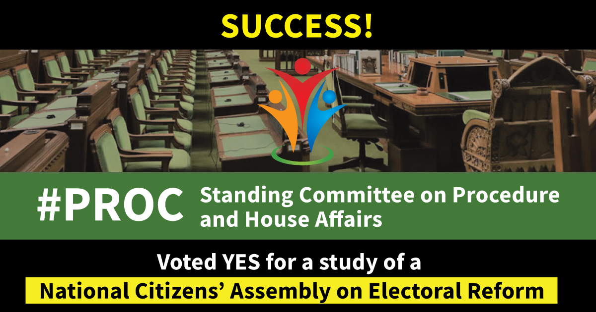Parliamentary Committee votes to study a National Citizens' Assembly on Electoral Reform