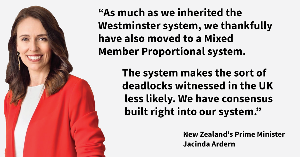 Jacinda Ardern New Zealand quote for proportional representation