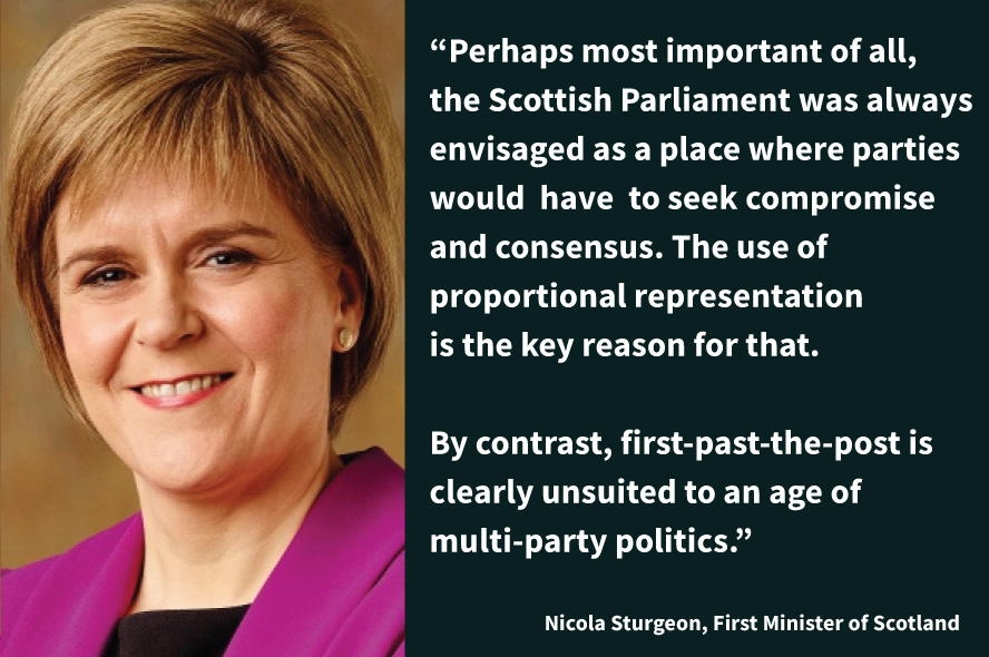 Nicola Sturgeon Scotland quote for proportional representation