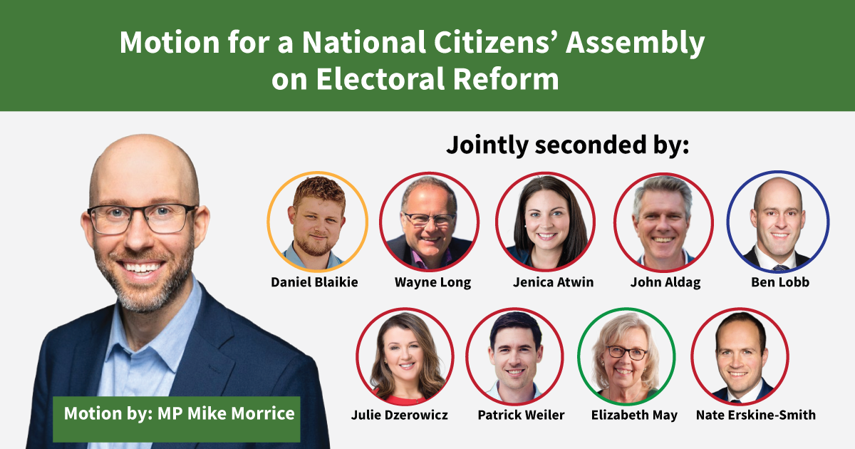 motion for a National Citizens' Assembly on Electoral Reform MPs in support from different parties