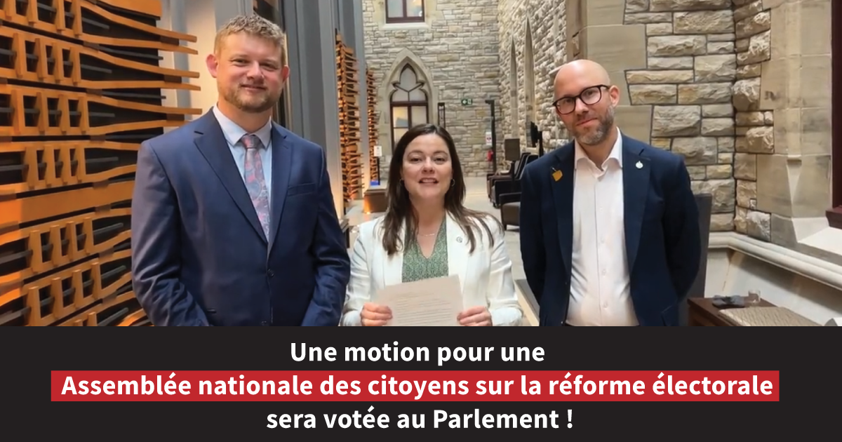 Une motion pour une Assemblée nationale des citoyens sur la réforme électorale