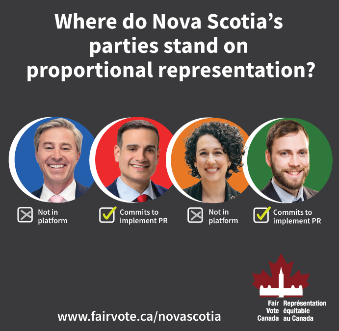 Nova Scotia Liberal Party and Green Party make clear promises for proportional representation