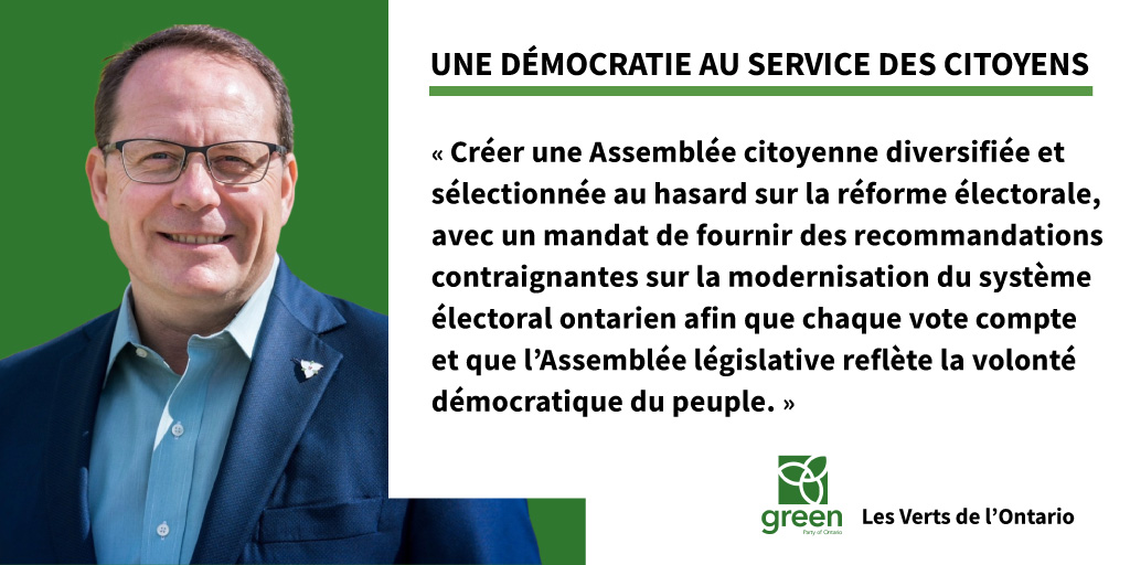 Mike-Schreiner-Green Party of Ontario-platform-proportional representation Ontario election 2025